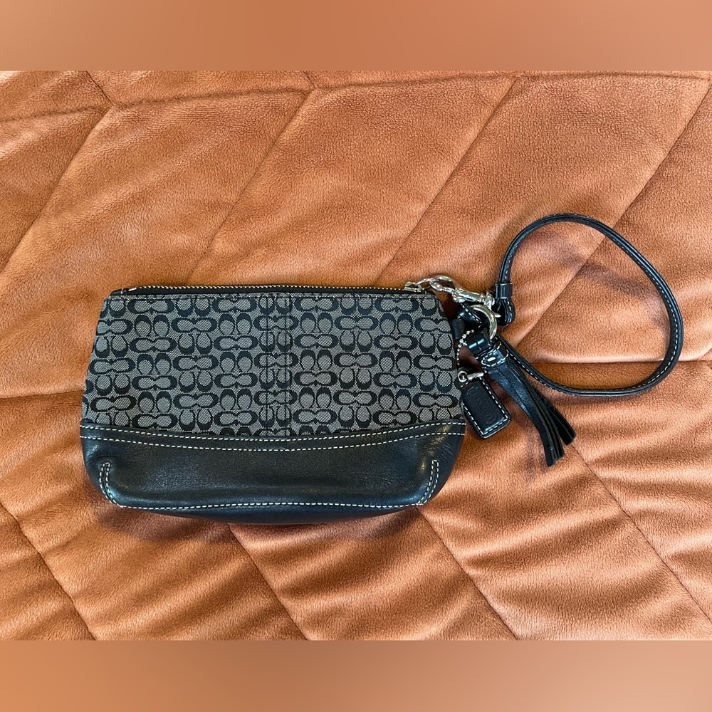 Coach Black and Gray Wristlet